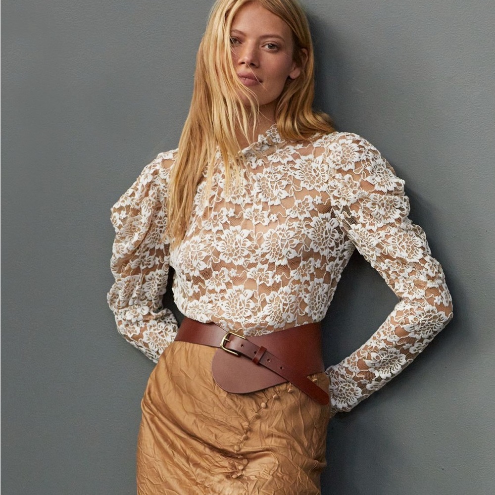 Dolan Elegant White Lace Blouse